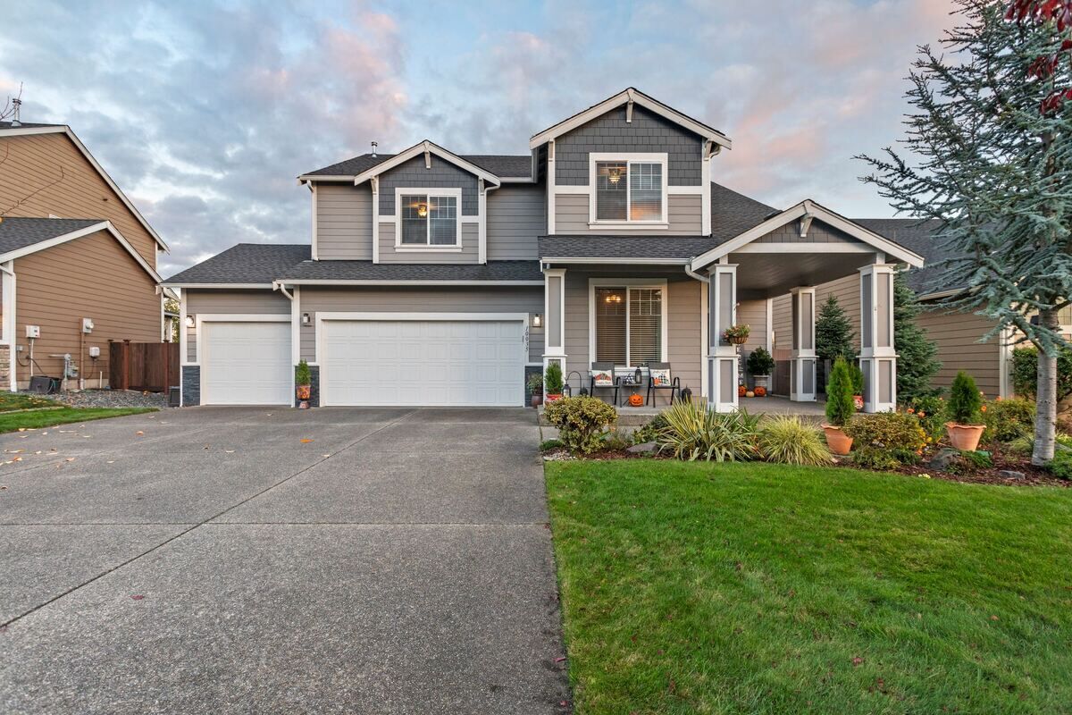 A clean family home at dusk
